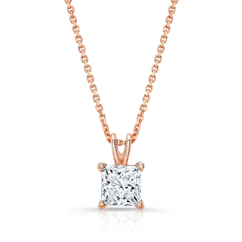 Celebrate With Sparkle – Jewelry Sale Now Live Princess Diamond Solitaire Pendant In A 14k Rose Gold 4-prong Basket Setting, 2ct. T.w. (hi, Si1-si2) Celebrate With Sparkle – Jewelry Sale Now Live Princess Diamond Solitaire Pendant In A 14k Rose Gold 4-prong Basket Setting, 2ct. T.w. (hi, Si1-si2)