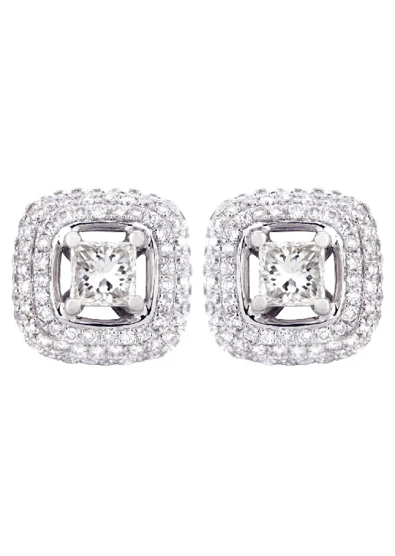 Princess Diamond Stud Earrings | 1.61 Carats