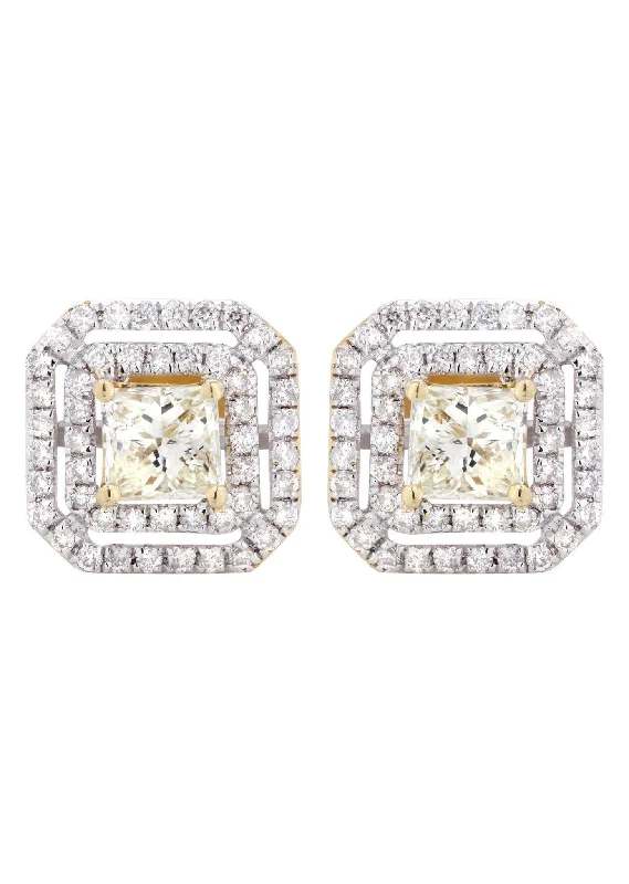 Princess Diamond Stud Earrings | 2.23 Carats