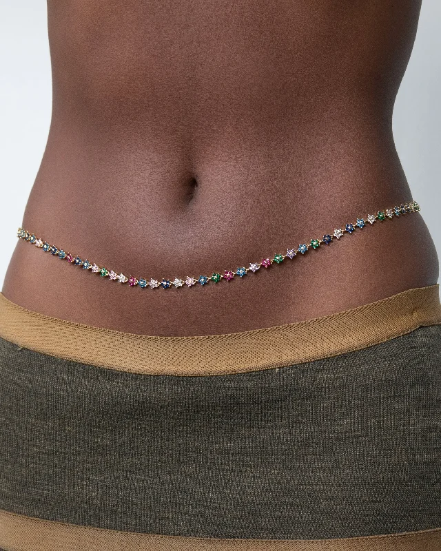 Bestselling Jewelry Now On Sale – Elevate Your Look Rainbow Twinkle Flower Belly Chain