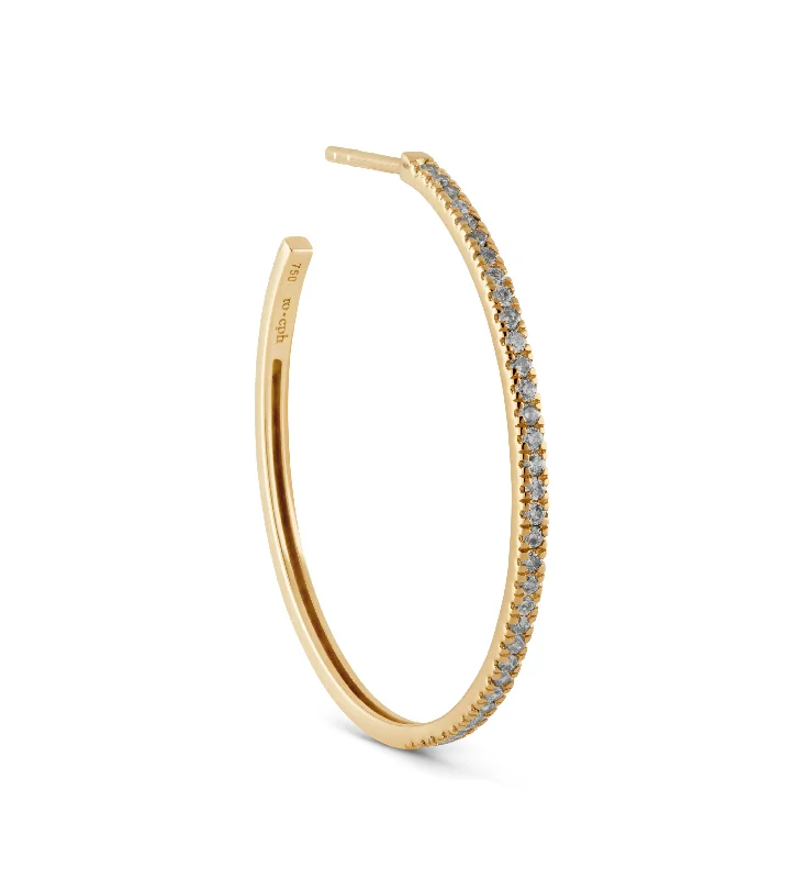 Shine Without Limits – Jewelry Sale Happening Now Rock Classic Large 18K Gold Hoop w. Grey Diamonds Shine Without Limits – Jewelry Sale Happening Now Rock Classic Large 18K Gold Hoop w. Grey Diamonds