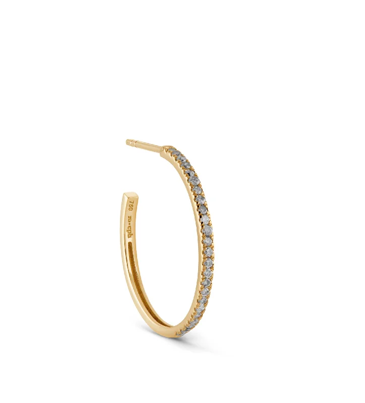 Elevate Your Jewelry Collection With Limited-Time Savings Rock Classic Medium 18K Gold Hoop w. Grey Diamonds Elevate Your Jewelry Collection With Limited-Time Savings Rock Classic Medium 18K Gold Hoop w. Grey Diamonds