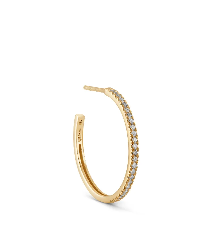Sparkle For Less – Shop Jewelry Deals Now Rock Classic Medium 18K Gold Hoop w. White Diamonds Sparkle For Less – Shop Jewelry Deals Now Rock Classic Medium 18K Gold Hoop w. White Diamonds