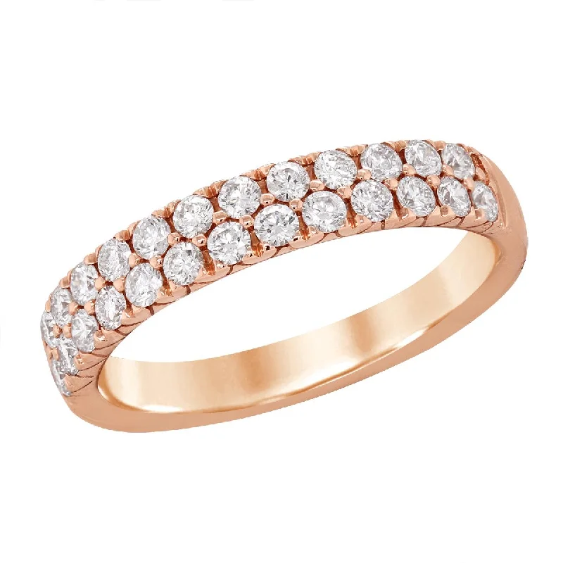 High-End Sparkle, Low-End Prices – Jewelry Sale Live ROSE GOLD WEDDING BAND WITH 2 ROWS OF DIAMONDS, .55 CT TW High-End Sparkle, Low-End Prices – Jewelry Sale Live ROSE GOLD WEDDING BAND WITH 2 ROWS OF DIAMONDS, .55 CT TW