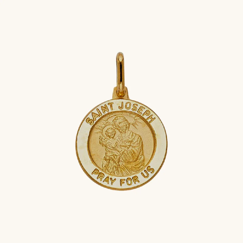 Trendy Minimalist Jewelry For Everyday Wear Saint Joseph Medallion Pendant