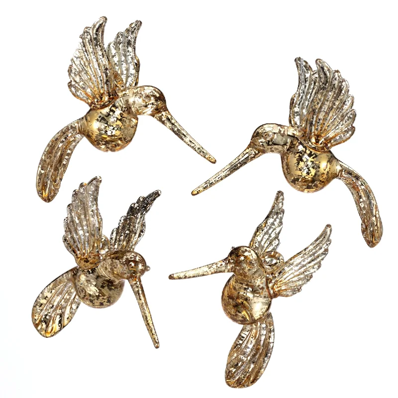Seasonal Jewelry Deals – Elevate Your Style Gold Hummingbird Ornaments, Set of 4