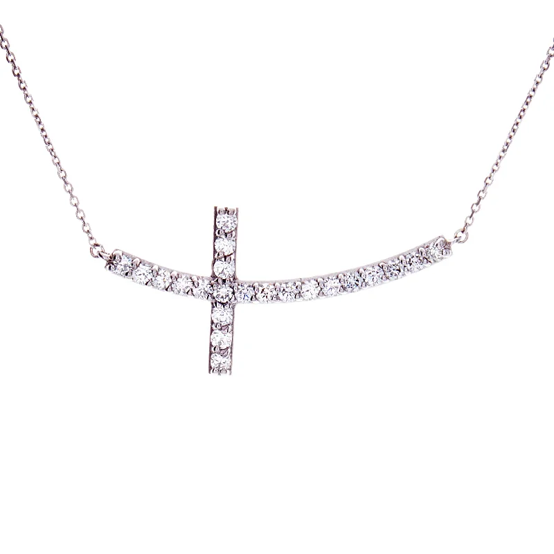 Jewelry Deals That Outshine The Rest Sideways Diamond Cross Necklace
