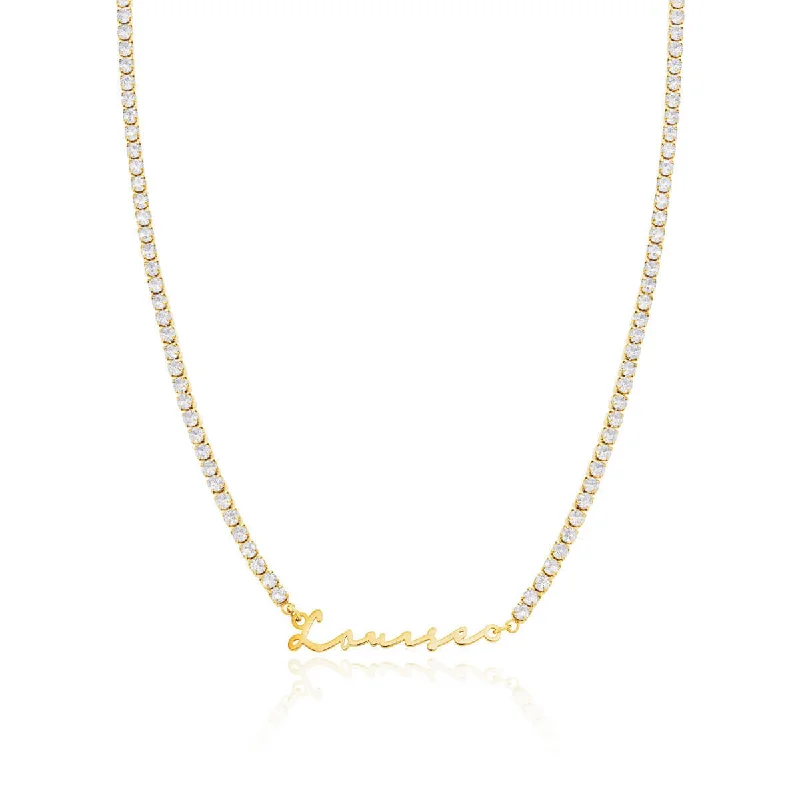 Signature Name Tennis Necklace (Gold)