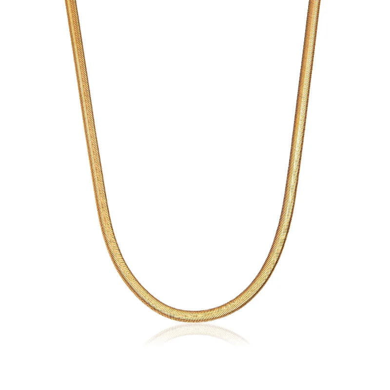 Snake Chain Necklace 18 in (Gold)