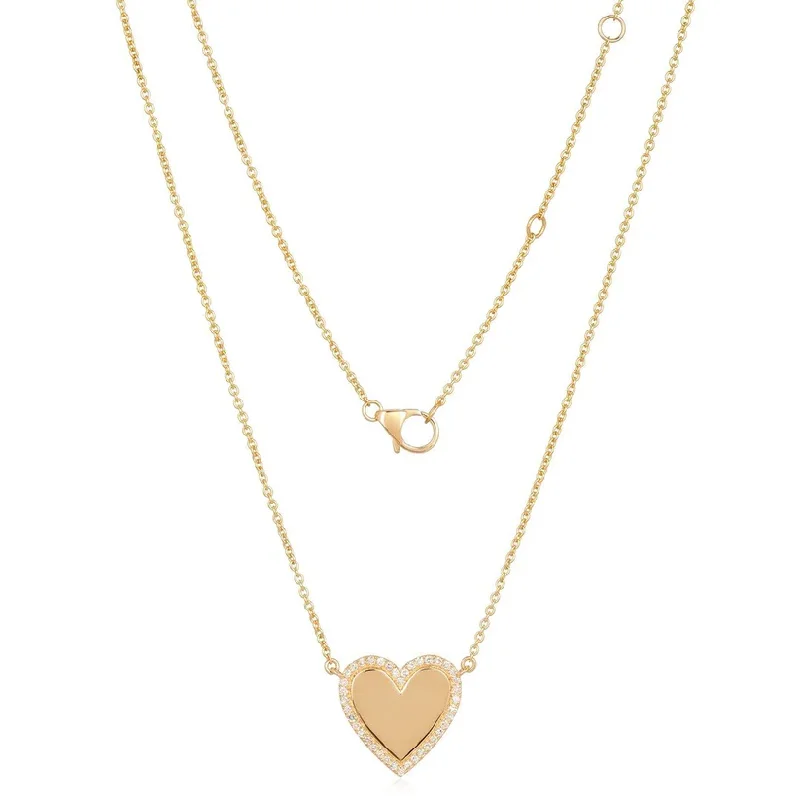 Luxury Jewelry Without The Luxury Price Tag SOFIA  DIAMOND EDGED HEART NECKLACE