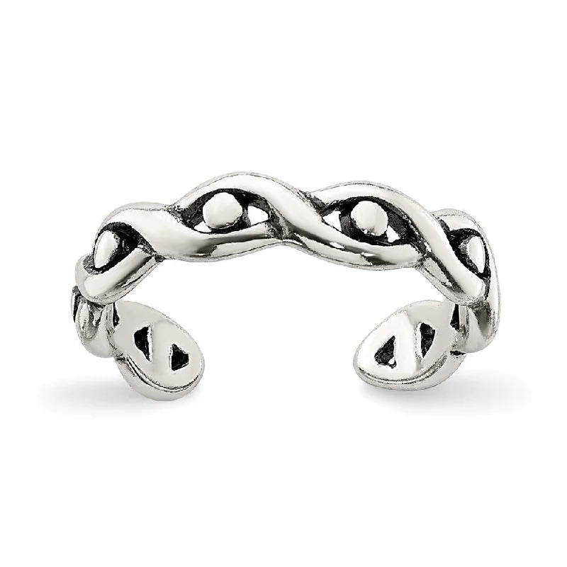 Flash Sale On Exquisite Jewelry – Don't Miss Out Sterling Silver Antiqued Twist and Dots Toe Ring Flash Sale On Exquisite Jewelry – Don't Miss Out Sterling Silver Antiqued Twist and Dots Toe Ring