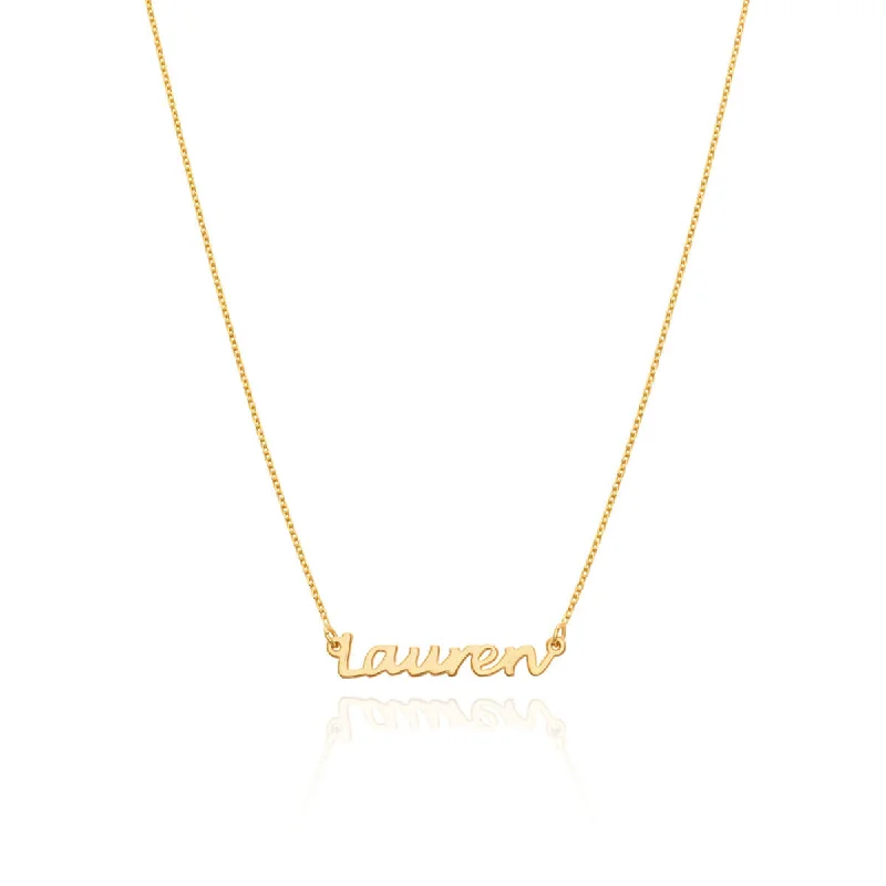 Sterling Silver Handwritten Name Necklace (Gold)