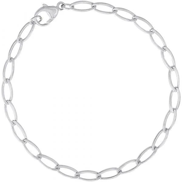 Eco-Friendly Sustainable Jewelry For Conscious Buyers Sterling Silver Oval Link Charm Bracelet 7" Eco-Friendly Sustainable Jewelry For Conscious Buyers Sterling Silver Oval Link Charm Bracelet 7"