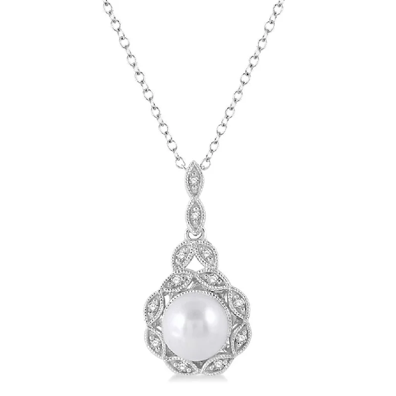 Elegant Jewelry Styles At Budget-Friendly Prices Sterling Silver Pearl And Diamond Pendant Necklace Elegant Jewelry Styles At Budget-Friendly Prices Sterling Silver Pearl And Diamond Pendant Necklace