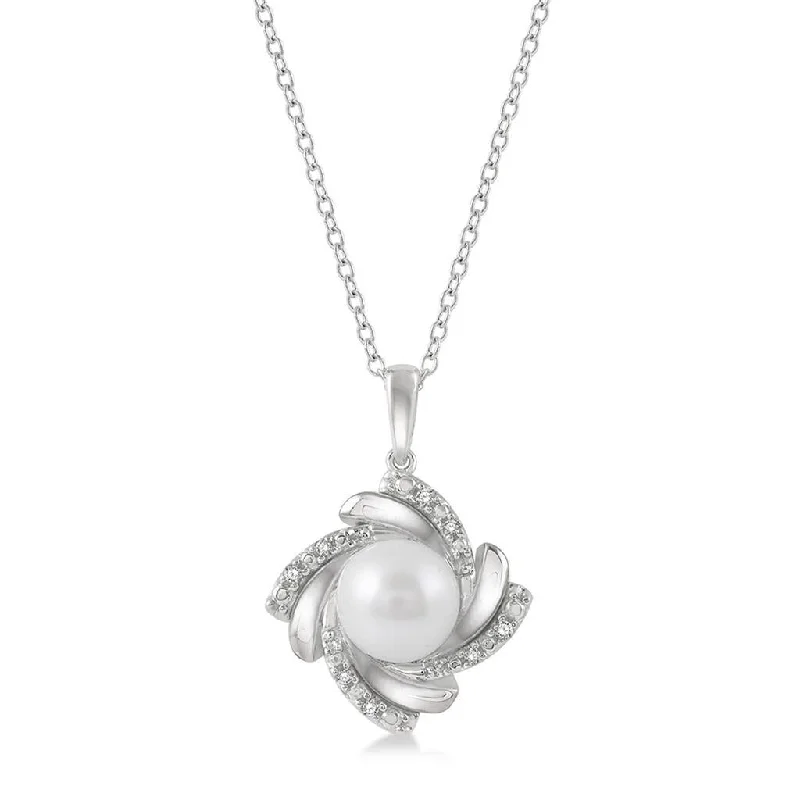 Flash Jewelry Sale – Get Stunning Pieces At Low Prices Sterling Silver Round Pearl And Diamond Pendant Necklace Flash Jewelry Sale – Get Stunning Pieces At Low Prices Sterling Silver Round Pearl And Diamond Pendant Necklace