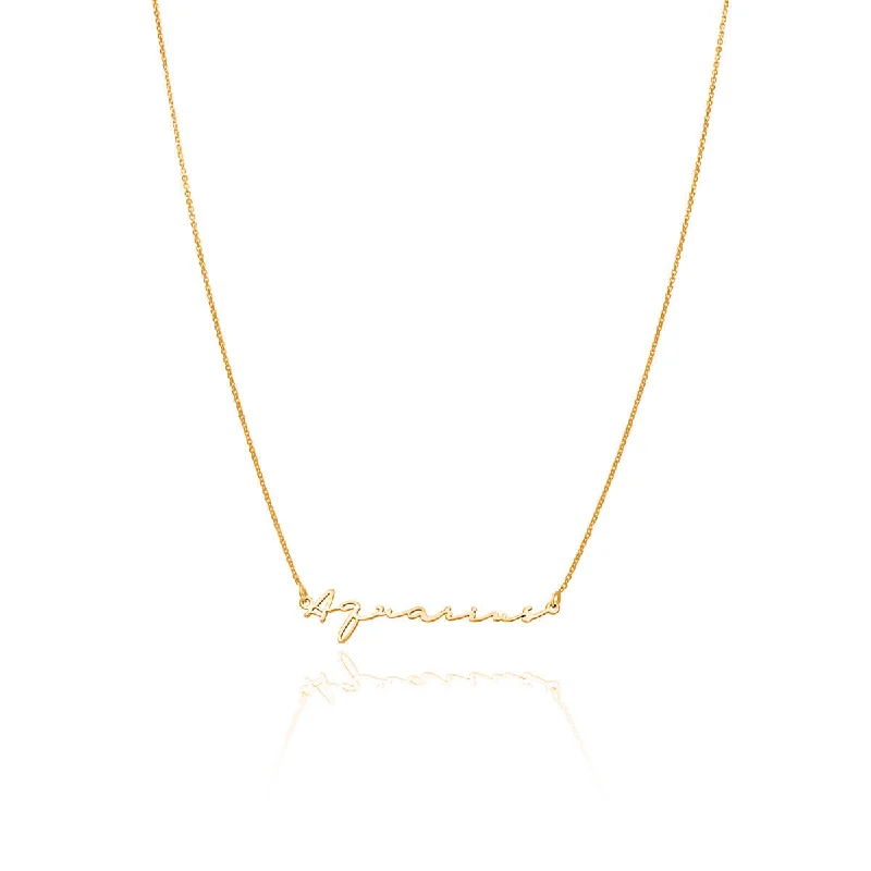 Sterling Silver Signature Name Necklace (Gold)