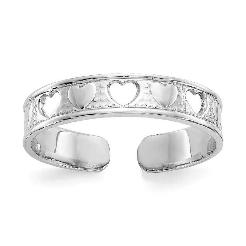 Elegant Designs, Unbeatable Discounts – Shop Jewelry Now Sweethearts Toe Ring in 14 Karat White Gold