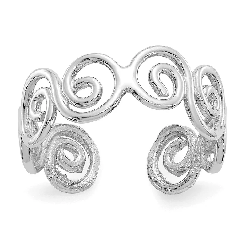 Premium Jewelry, Premium Discounts – Act Fast Swirl Toe 5mm Ring in 14 Karat White Gold Premium Jewelry, Premium Discounts – Act Fast Swirl Toe 5mm Ring in 14 Karat White Gold