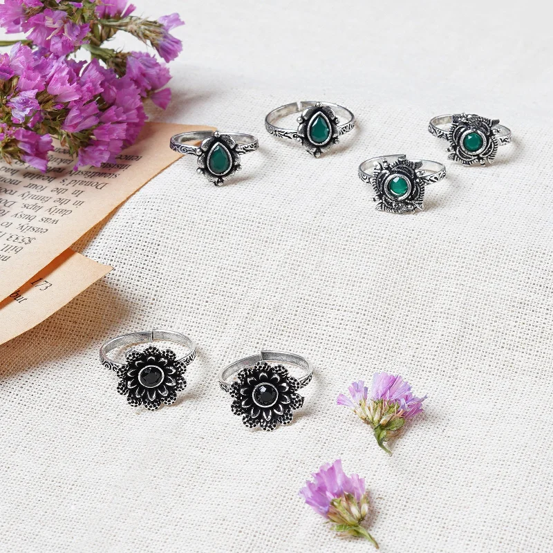 Discounted Luxury Jewelry – Shine Without The Splurge Teejh Henna Set of 3 Silver Toe Rings Discounted Luxury Jewelry – Shine Without The Splurge Teejh Henna Set of 3 Silver Toe Rings