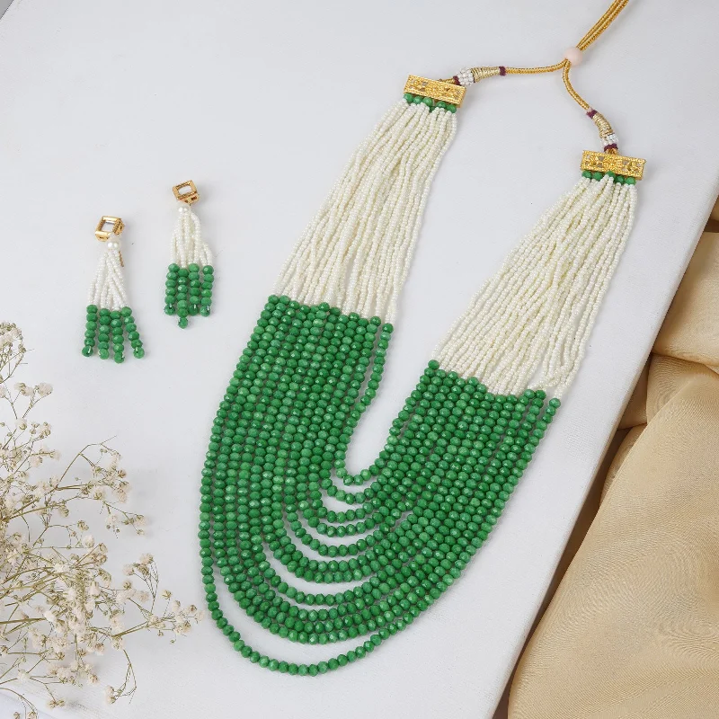 Shop Signature Jewelry Styles At Exclusive Prices Teejh Jareen Green and White Gold Necklace Set