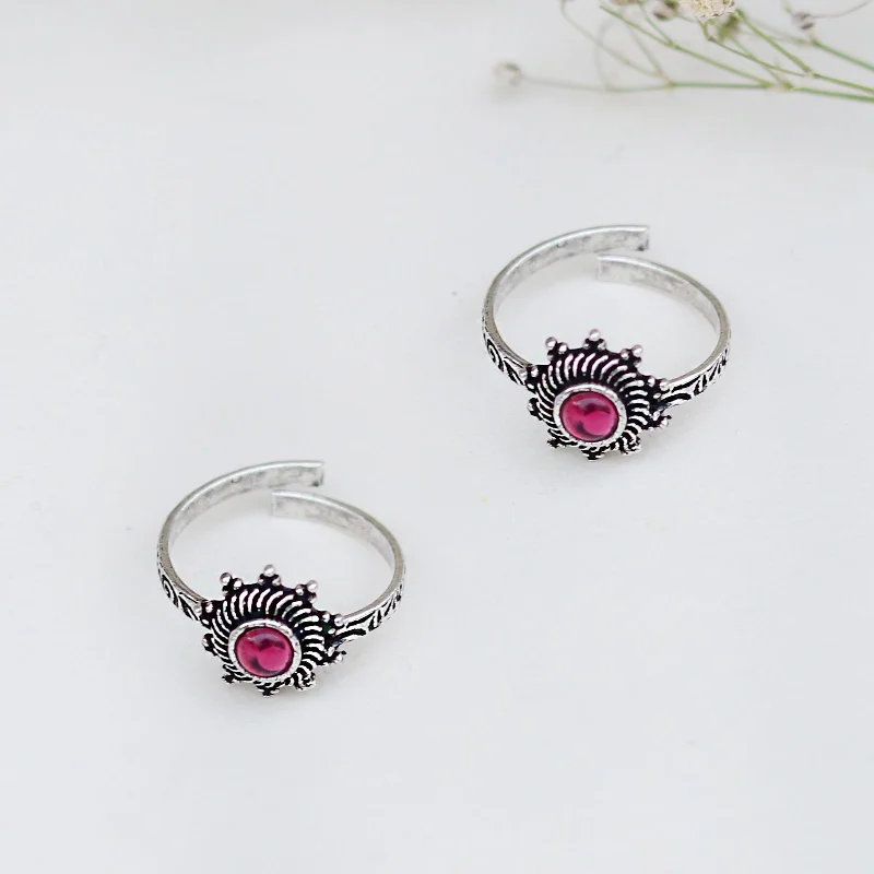 Don't Miss Out On Bestselling Jewelry At Special Prices Teejh Rishika Pink Stone Silver Oxidised Toe Rings Don't Miss Out On Bestselling Jewelry At Special Prices Teejh Rishika Pink Stone Silver Oxidised Toe Rings