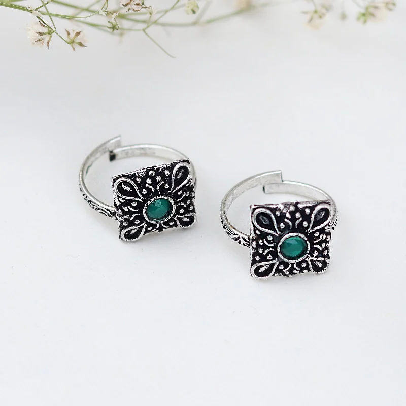 The Jewelry Sale You've Been Waiting For Is Here Teejh Uri Green Stone Silver Oxidised Toe Rings The Jewelry Sale You've Been Waiting For Is Here Teejh Uri Green Stone Silver Oxidised Toe Rings