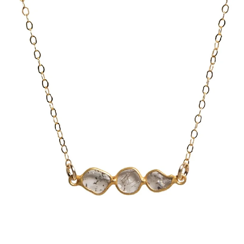 Final Call For Exquisite Jewelry At Reduced Rates Three Diamond Slice Necklace