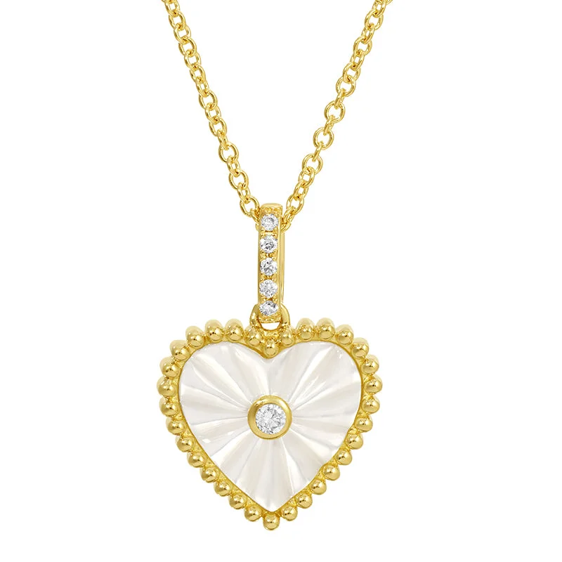 Grab Exquisite Jewelry At The Lowest Prices TREY MOTHER OF PEARL HEART NECKLACE