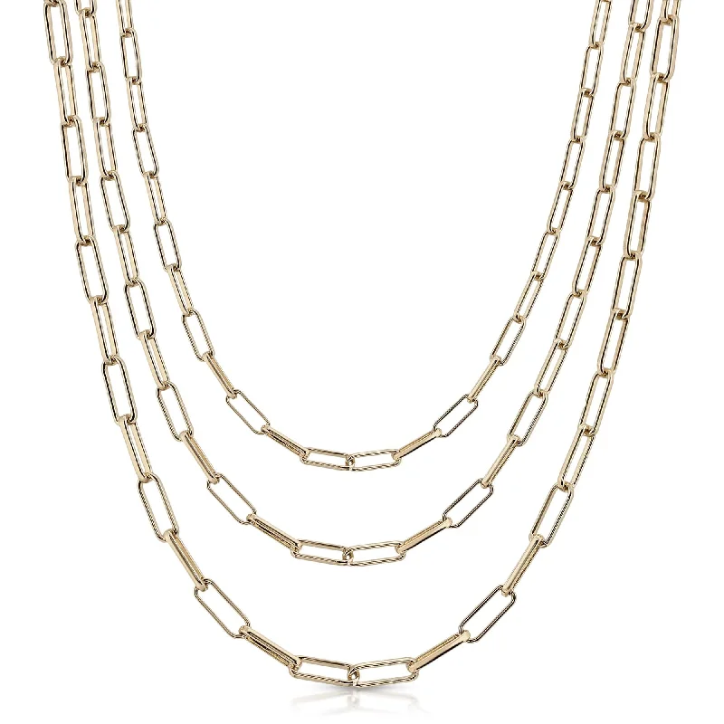 Limited Stock On Premium Jewelry At Low Prices Triple Elongated Link Chain Necklace