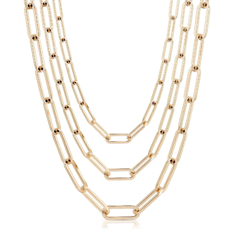 Fashion-Forward Jewelry At Incredible Prices Triple Large Elongated Link Chain Necklace Fashion-Forward Jewelry At Incredible Prices Triple Large Elongated Link Chain Necklace