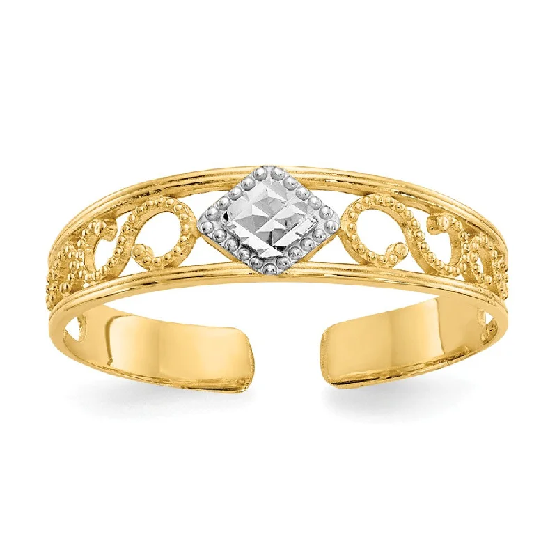 Shine In Style – Shop Jewelry Discounts Today Two Tone Diamond-Cut Toe Ring in 14K Gold Shine In Style – Shop Jewelry Discounts Today Two Tone Diamond-Cut Toe Ring in 14K Gold