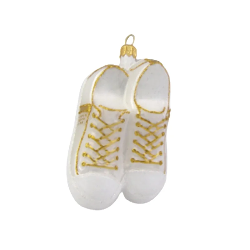 Premium Jewelry At Promotional Prices – Shine Today White & Gold Sneakers Ornament