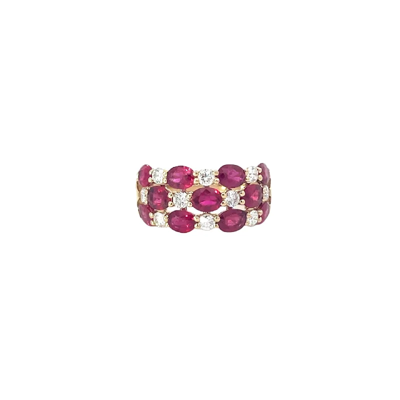 Make Your Outfit Shine With Discounted Jewelry Yellow Gold Diamond Ruby Ring