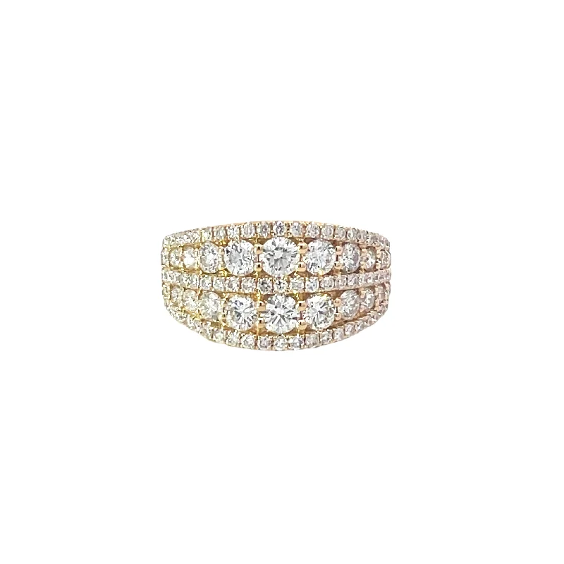 Get Ready To Sparkle – Special Jewelry Discounts Yellow Gold Multi Row Diamond Ring Get Ready To Sparkle – Special Jewelry Discounts Yellow Gold Multi Row Diamond Ring