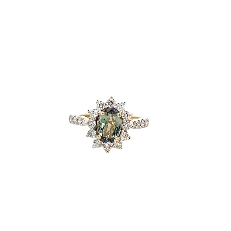 Grab Stylish Jewelry Before The Sale Ends Yellow Gold Tanzanite Diamond Halo Ring