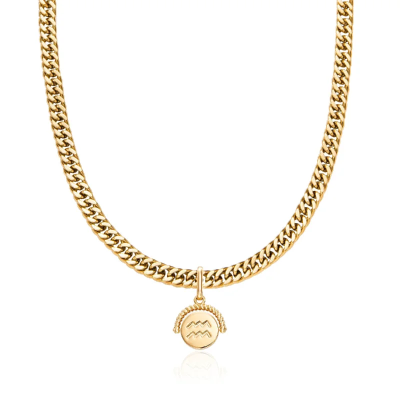 Bohemian-Inspired Jewelry For Free-Spirited Fashion Zodiac Coin Curb Chain Necklace (Gold) Bohemian-Inspired Jewelry For Free-Spirited Fashion Zodiac Coin Curb Chain Necklace (Gold)